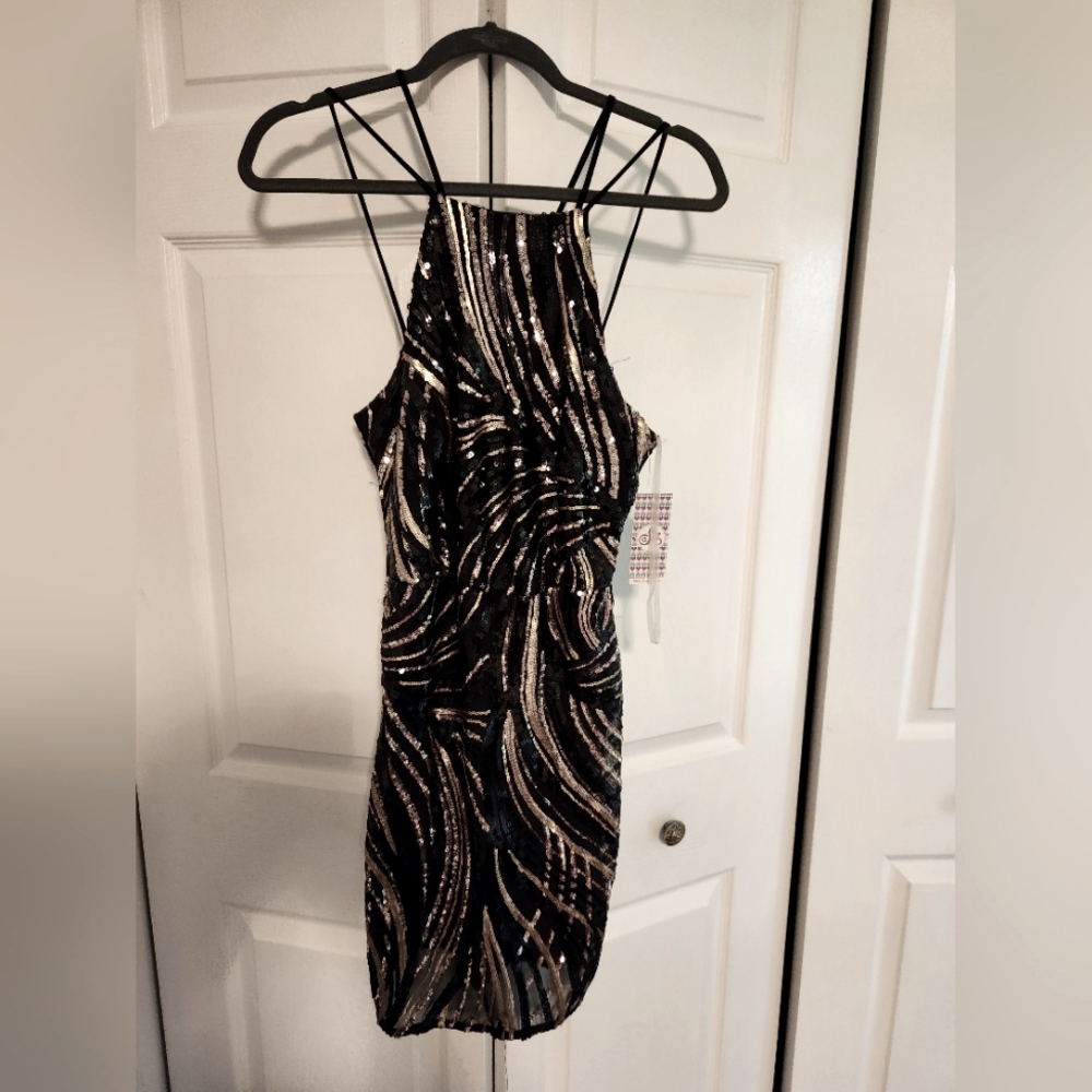 Black Sequin Dress